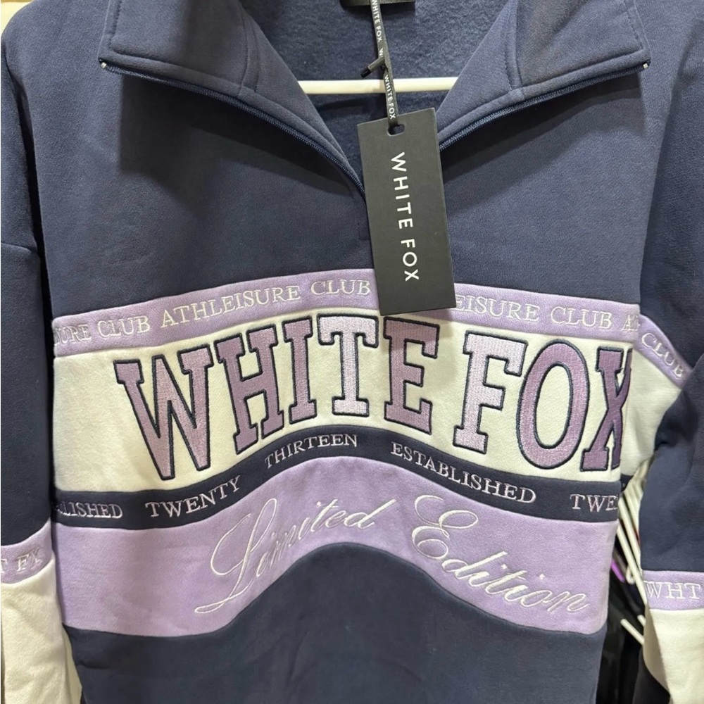 White Fox Boutique Navy and Lavender Jacket